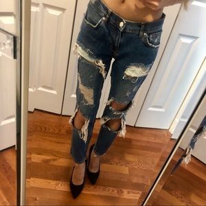 Zara distressed jeans